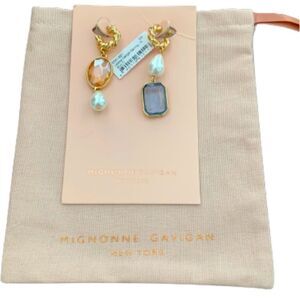 Mignonne Gavigan Leonie Earrings – Asymmetrical, Faux Gemstones & Pearls